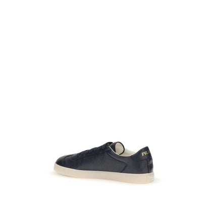 Blue Calf Leather Bos Taurus Low Top Sneakers