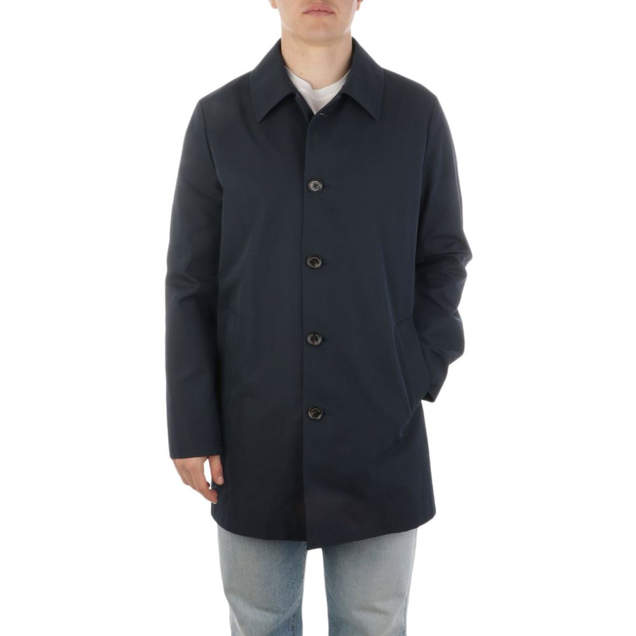 Black Cotton Mens Coat