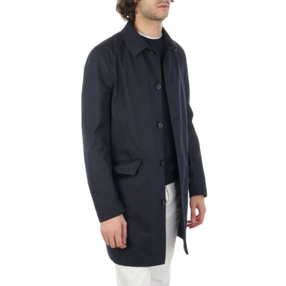 Blue Cotton Men's Raincoat