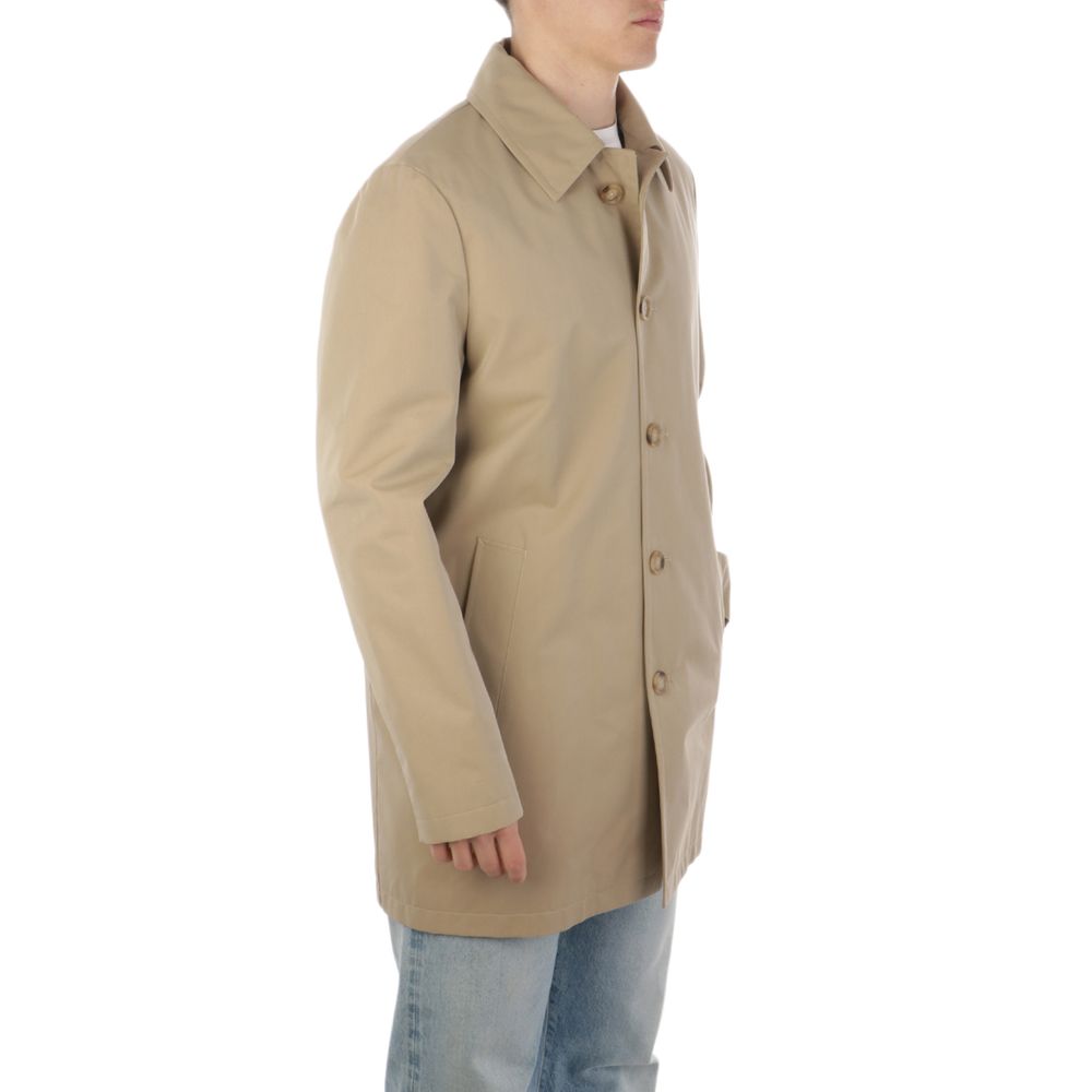 Black Cotton Men's Coat