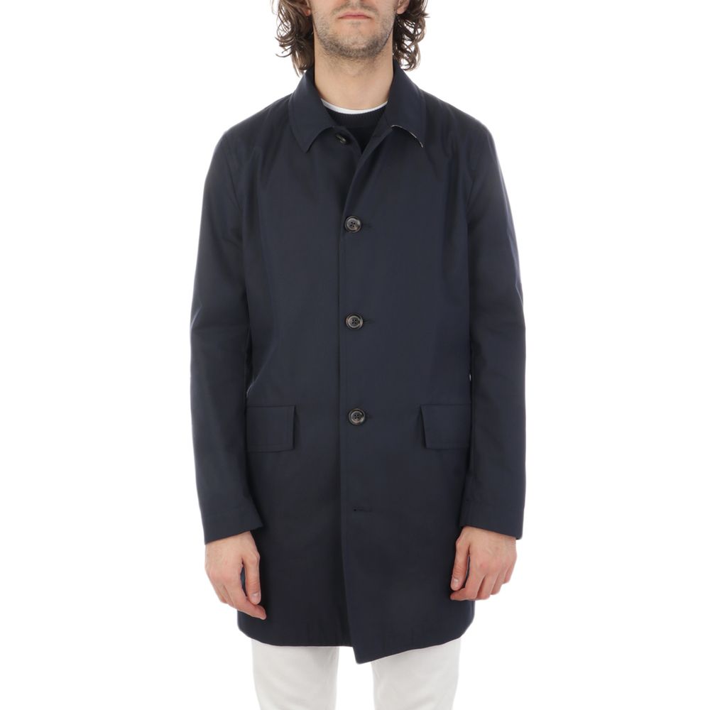 Blue Cotton Men's Raincoat