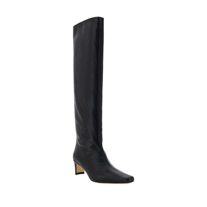 Black Calf Leather Bos Taurus High Heel Boots