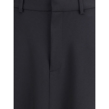 Black Fleece Wool Long Skirt