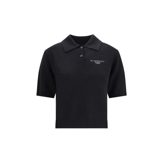 Black Wool Polo Shirt