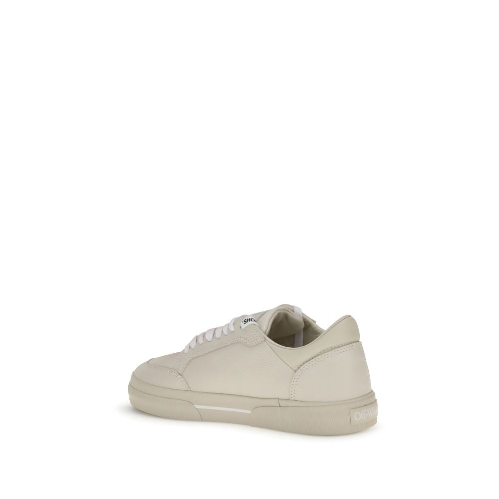 Beige Leather Low Top Sneakers