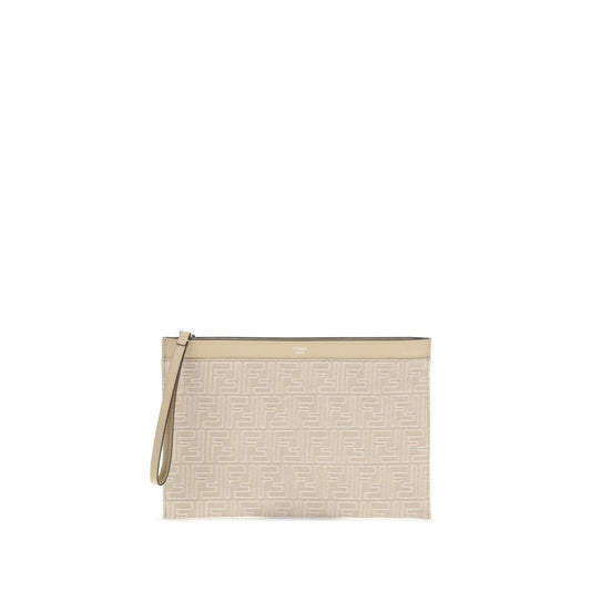 Cream Cotton Clutch Bag