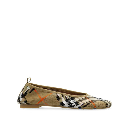 Beige Fabric Ballet Flats