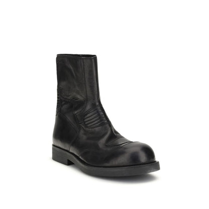 Black Leather Ankle Boots