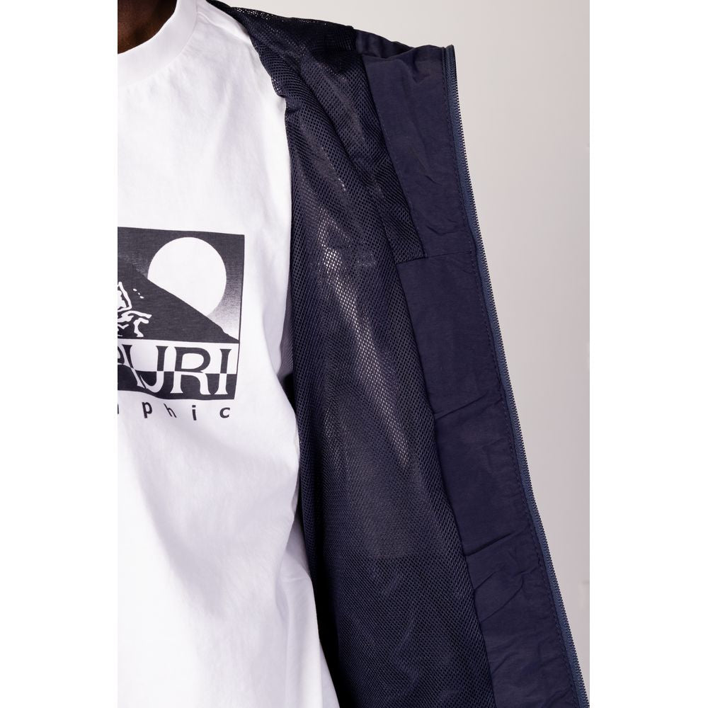 Blue Polyester Shell Jacket