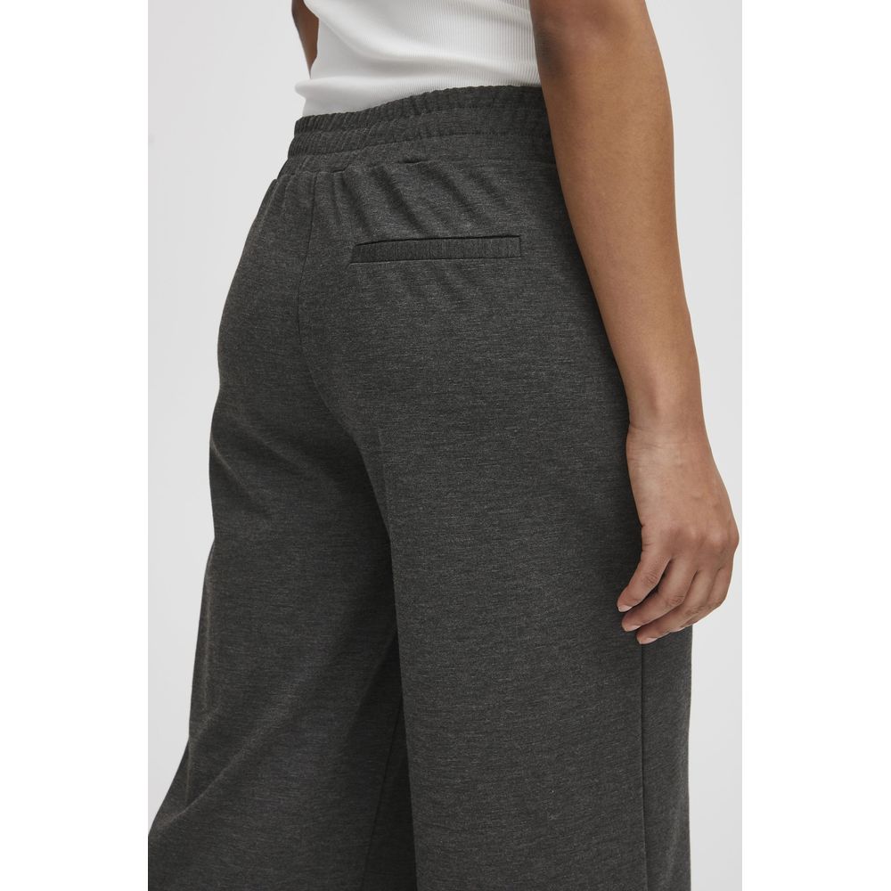 Gray Recycled Polyester Flared Pants