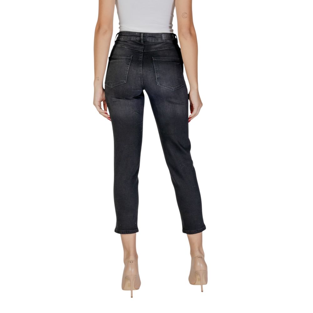 Black Cotton Mom Jeans