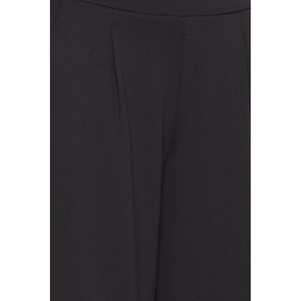 Black Recycled Polyester Flared Pants