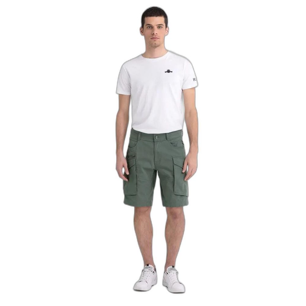 Green Cotton Bermuda Shorts