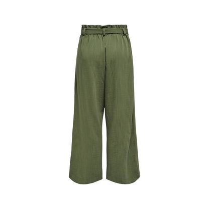 Green Viscose Casual Pants