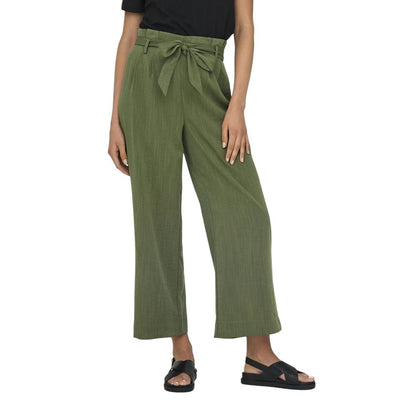 Green Viscose Casual Pants