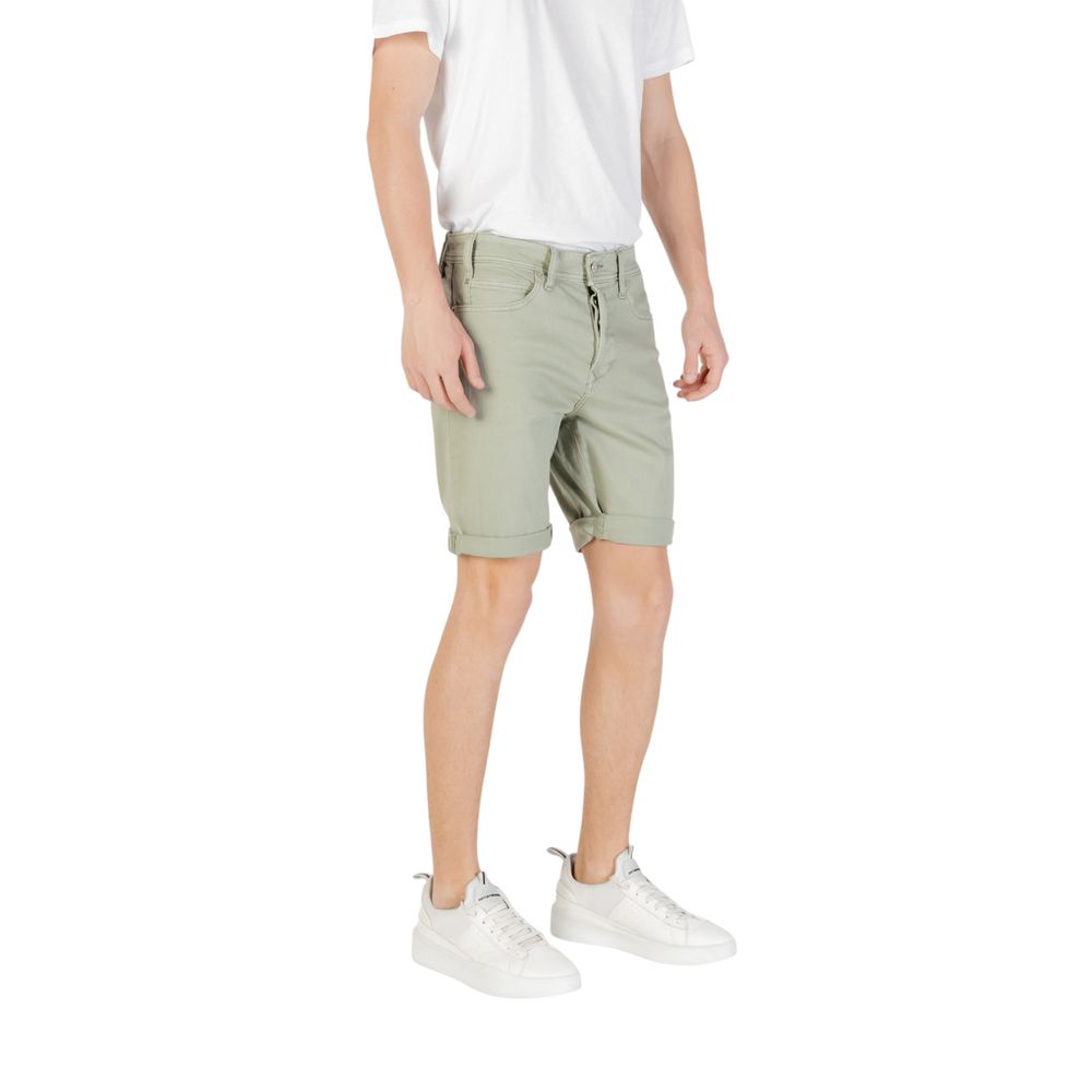 Green Cotton Bermuda Shorts