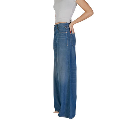 Blue Cotton Bootcut Jeans