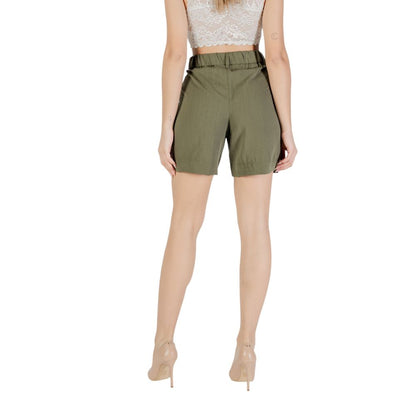 Green Viscose Bermuda Shorts