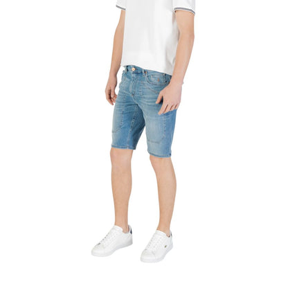 Light Blue Cotton Bermuda Shorts