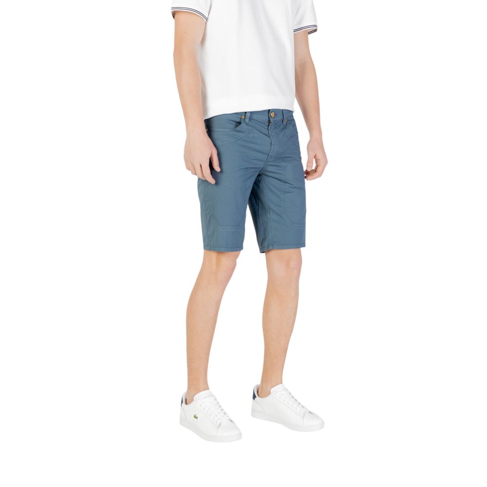 Blue Cotton Bermuda Shorts