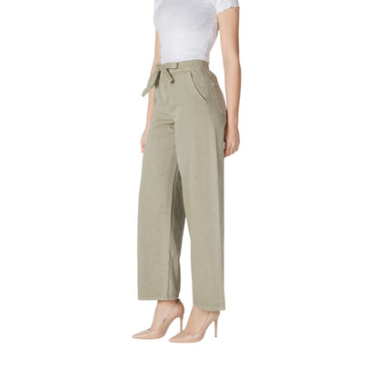 Green Cotton Casual Pants