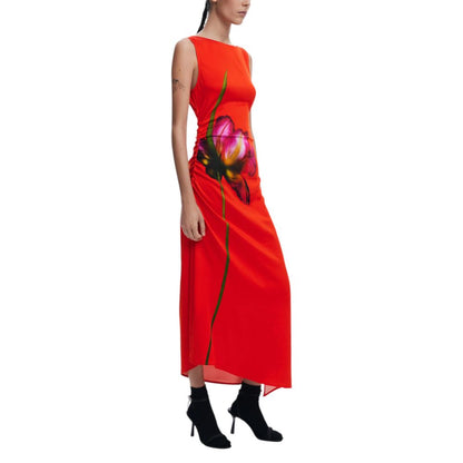 Red Viscose Long Dress