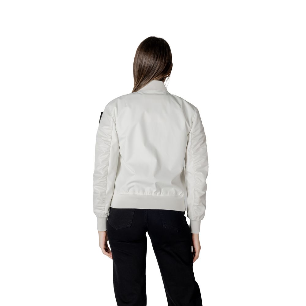 White Polyamide Bomber