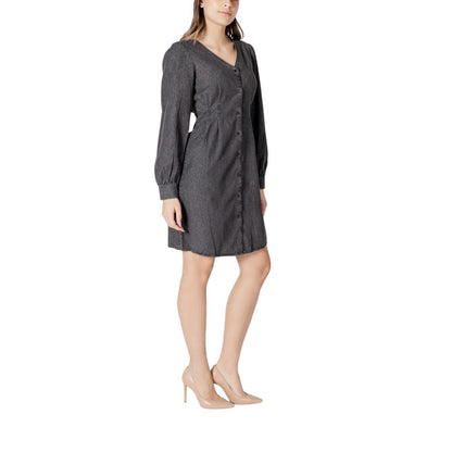 Black Cotton Short Dress