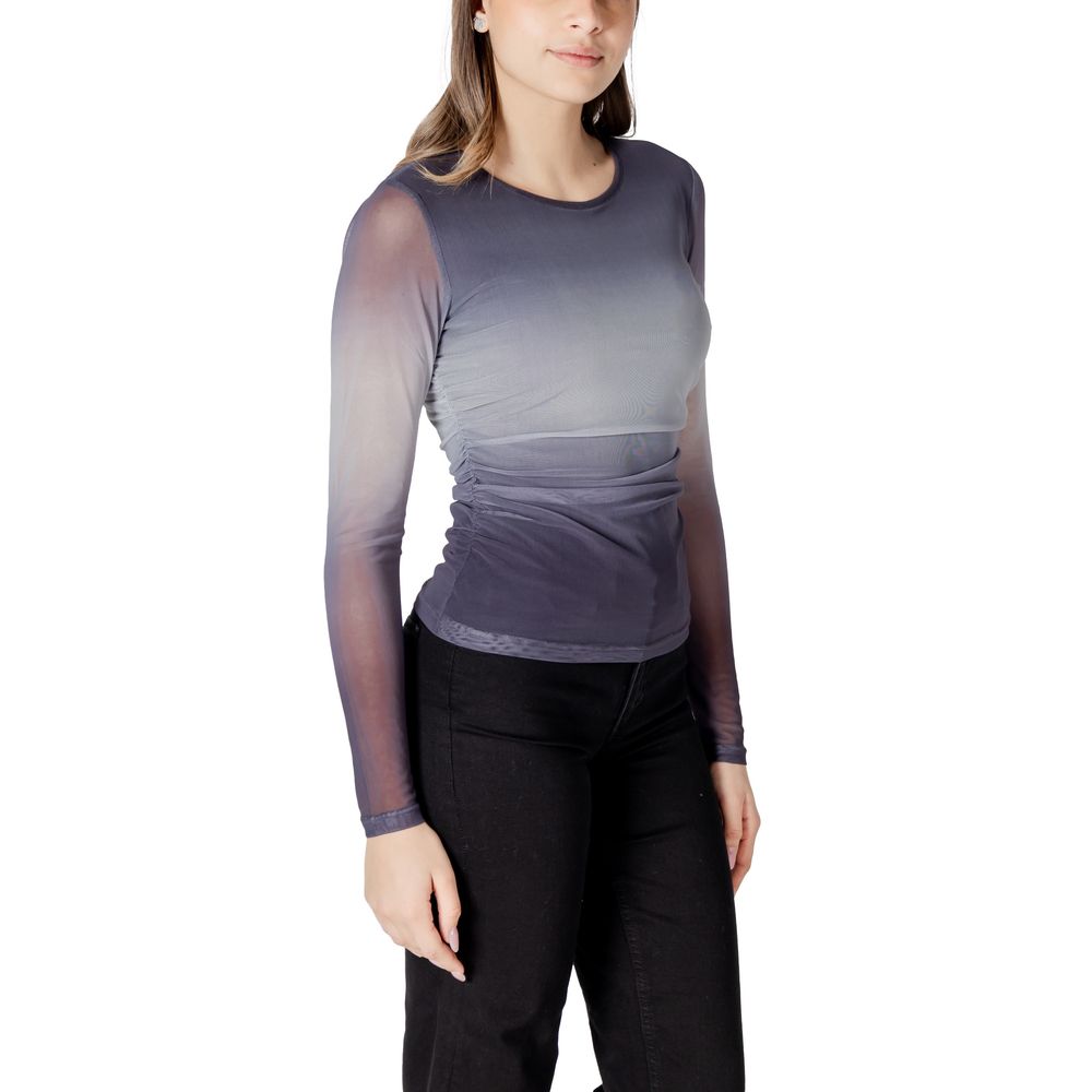 Gray Polyester Long Sleeve T-Shirt