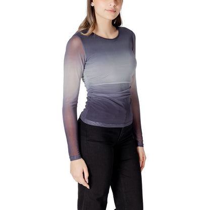 Gray Polyester Long Sleeve T-Shirt