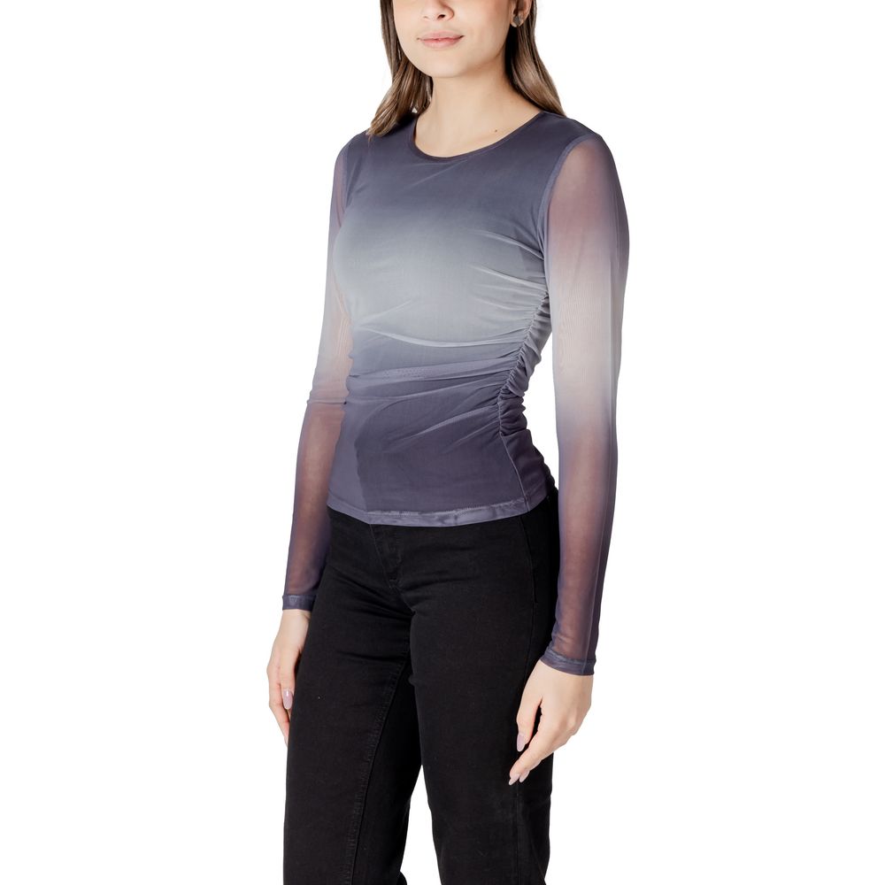 Gray Polyester Long Sleeve T-Shirt