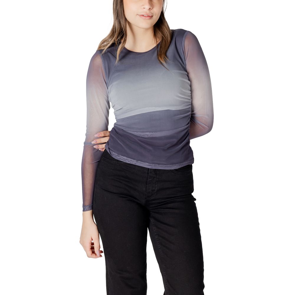 Gray Polyester Long Sleeve T-Shirt