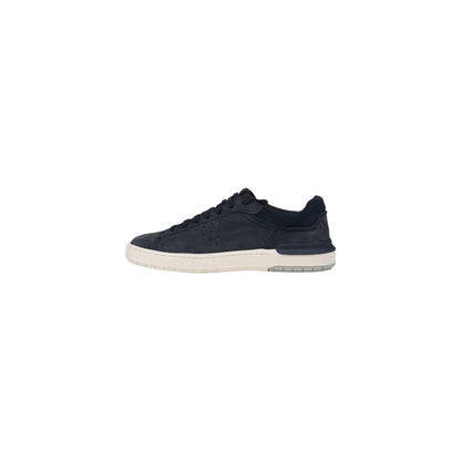 Blue Nubuc Leather Low Top Sneakers