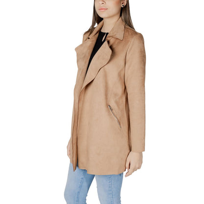 Beige Polyester Trench Coat