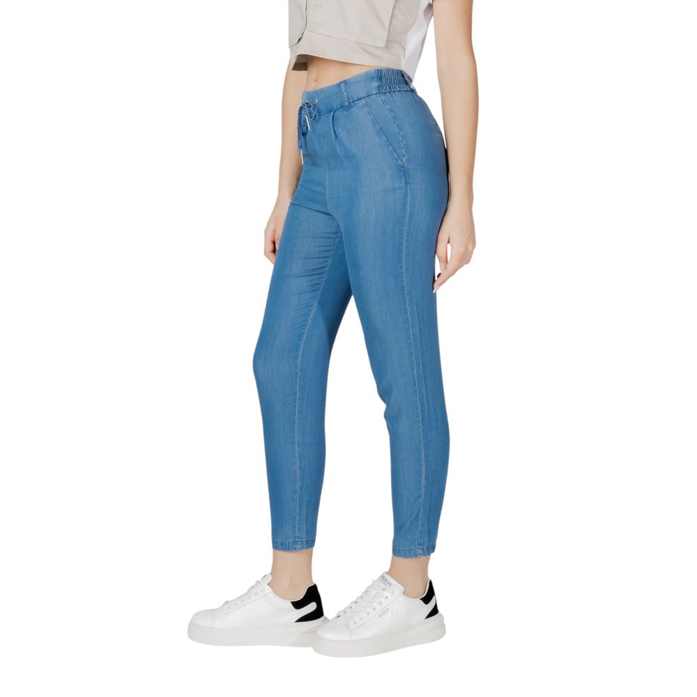 Blue Lyocell Casual Pants