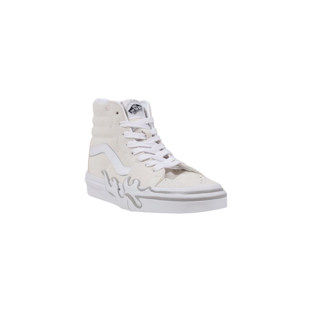 White Suede Leather High Top Sneakers