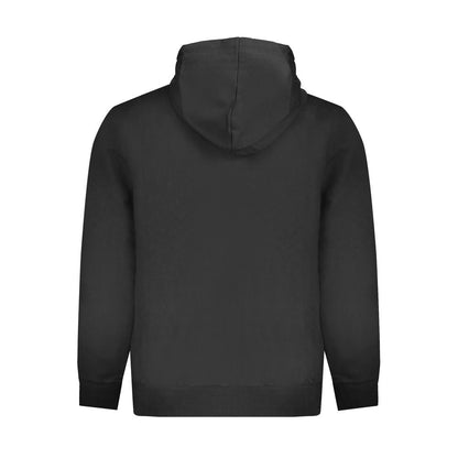"Black Cotton Men's Hooded Sweater"