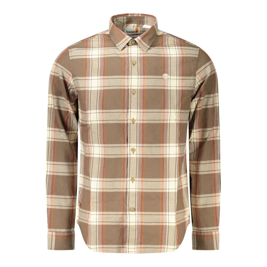 Brown Cotton Men Shirt
