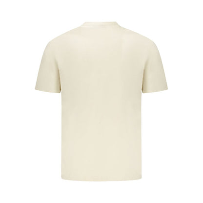 Beige Cotton Men T-Shirt