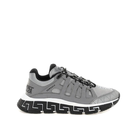 Silver Fabric Athletic Sneakers