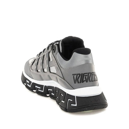 Silver Fabric Athletic Sneakers
