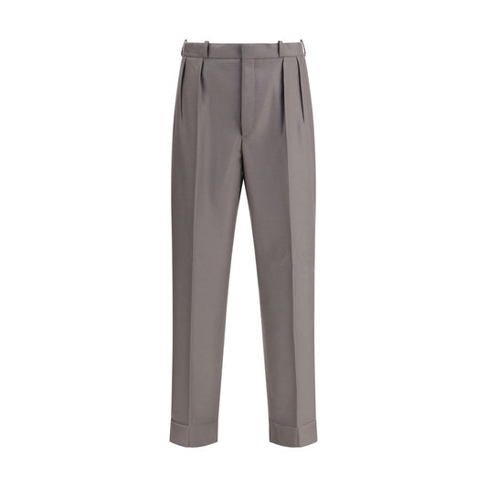 Green Fleece Wool Dress Pants
