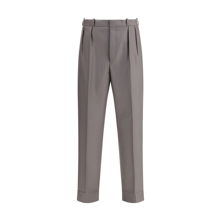 Green Fleece Wool Dress Pants