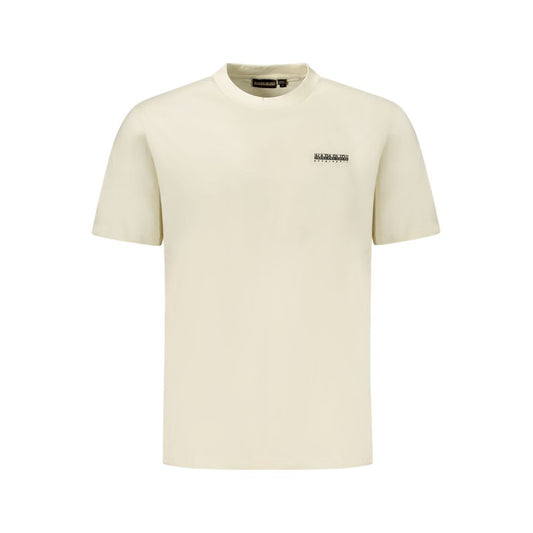 Beige Cotton Men T-Shirt
