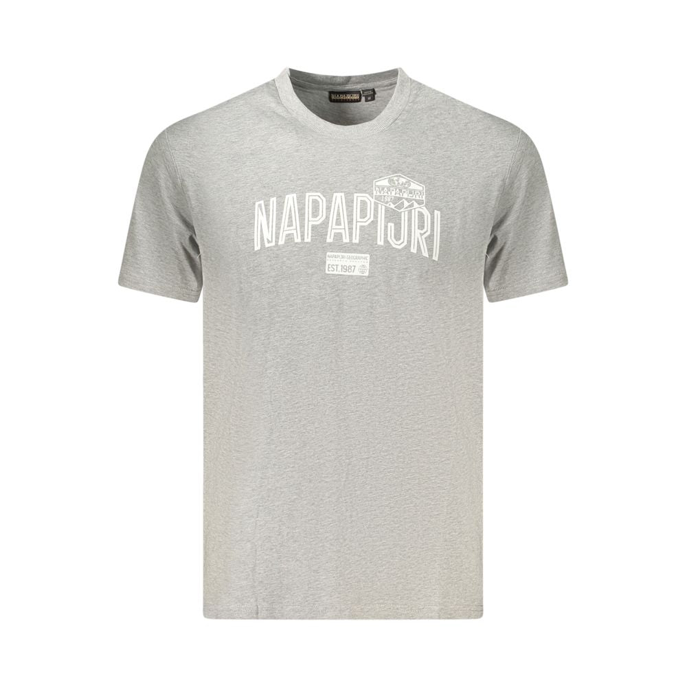 Gray Cotton Men T-Shirt
