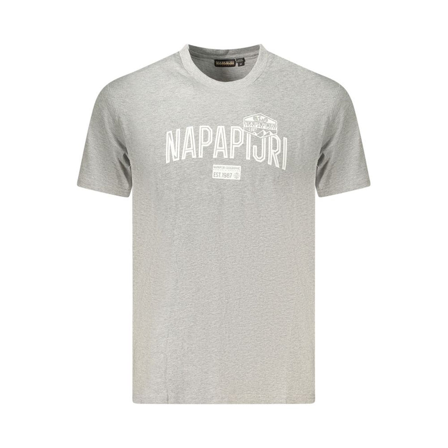 Gray Cotton Men T-Shirt