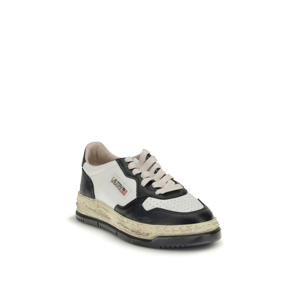 Black Leather Athletic Sneakers