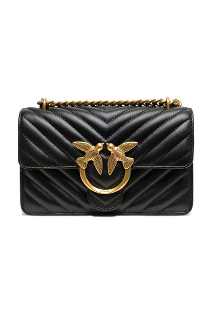 Black Leather Love One Mini Shoulder Bag