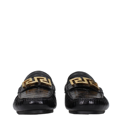 Black Leather Slip-On Loafers