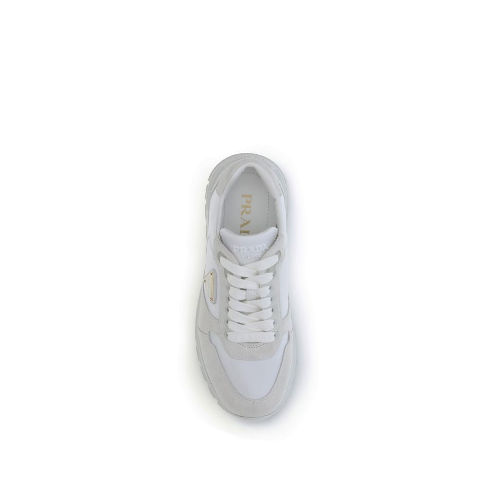 White Recycled Polyamide Athletic Sneakers